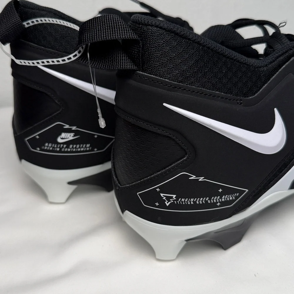 Nike‎ Alpha Menace pro 3 Black and White Sports Cleats FOOTBALL SZ 13 new no box